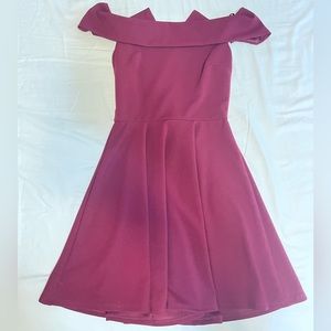 B DARLIN! Women’s Maroon off the shoulder formal dress